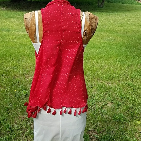 Urban Outfitters red printed sleeveless sweater vest! - Picture 2 of 3